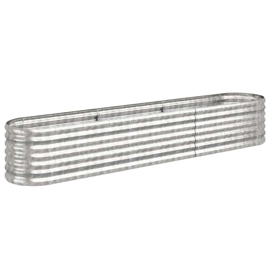 Hochbeet Verzinkter Stahl 224x40x36 cm Silbern