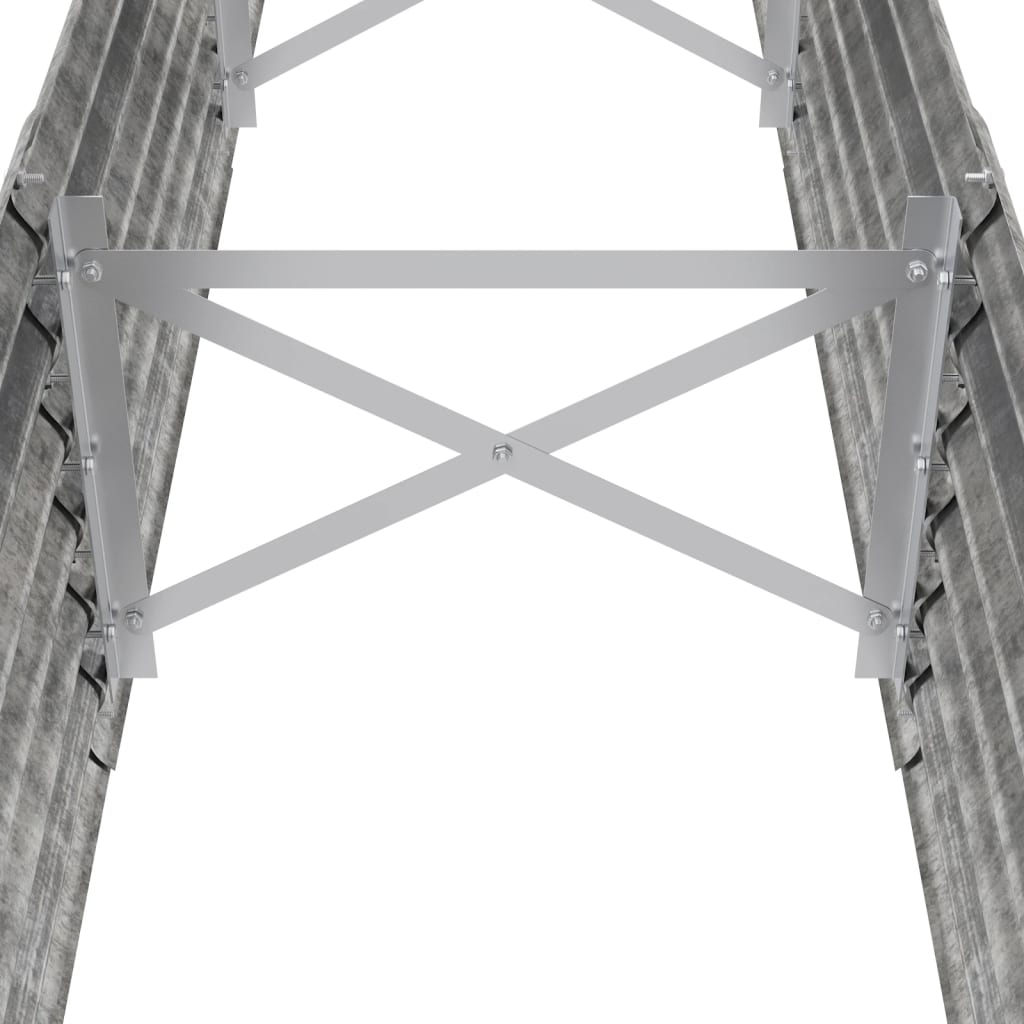 Hochbeet Verzinkter Stahl 224x40x36 cm Silbern