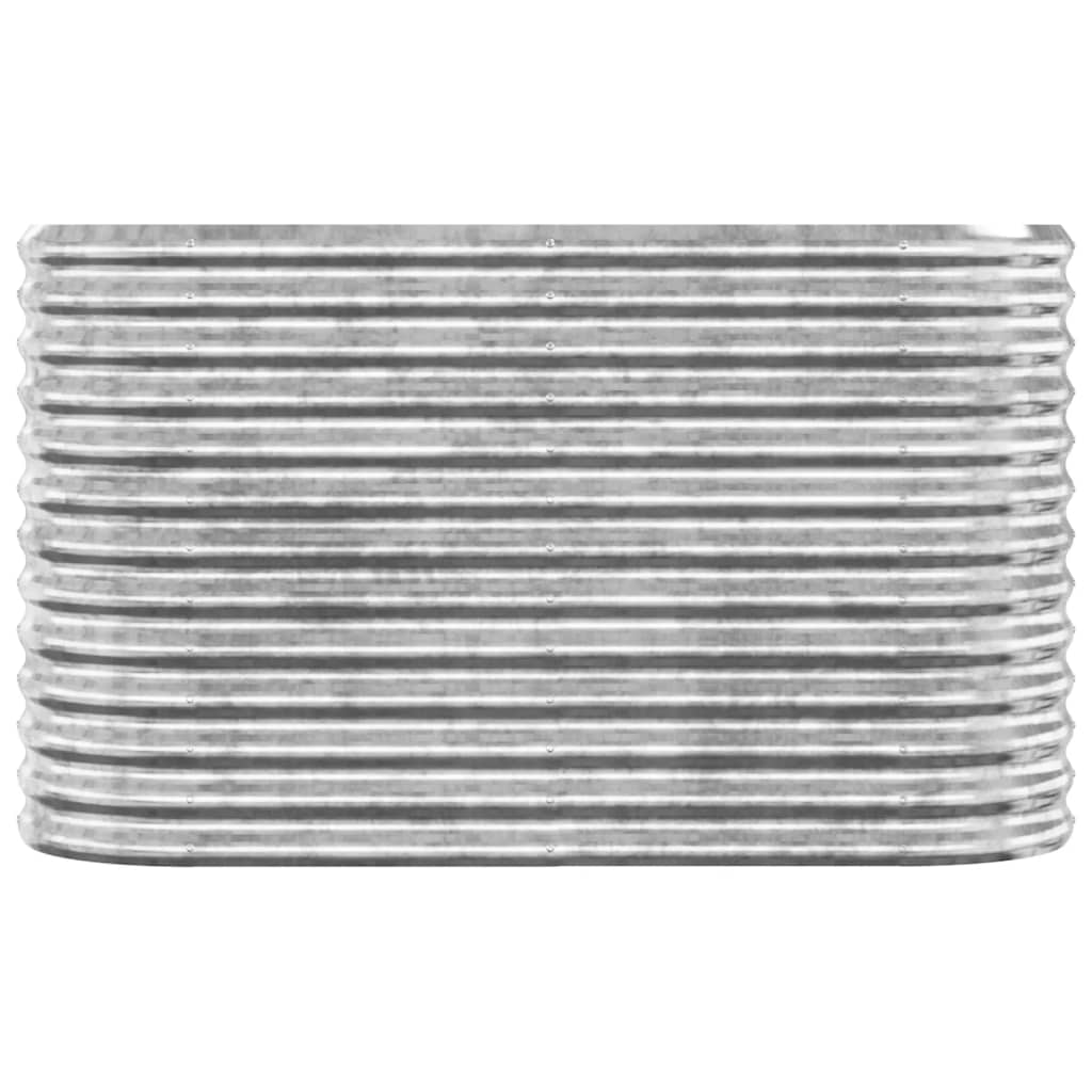 Hochbeet Verzinkter Stahl 114x40x68 cm Silbern