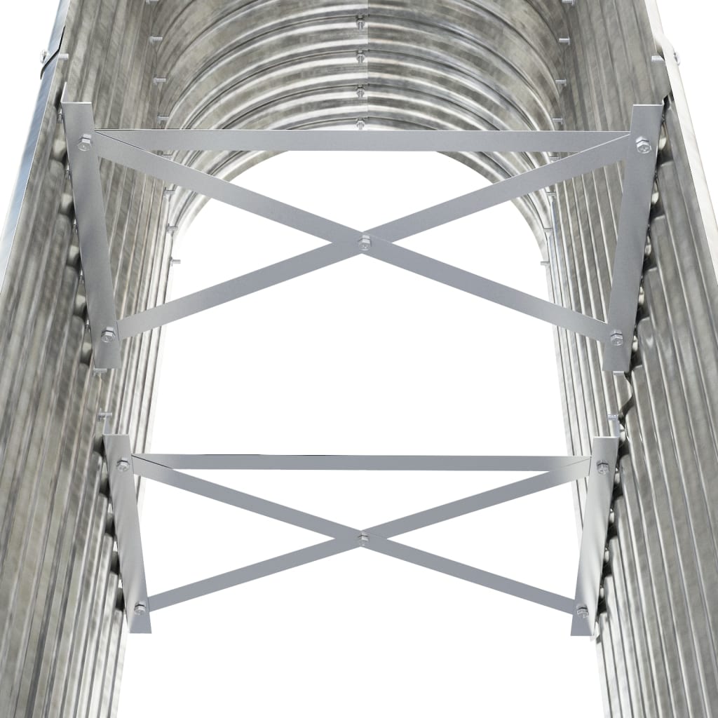 Hochbeet Verzinkter Stahl 114x40x68 cm Silbern