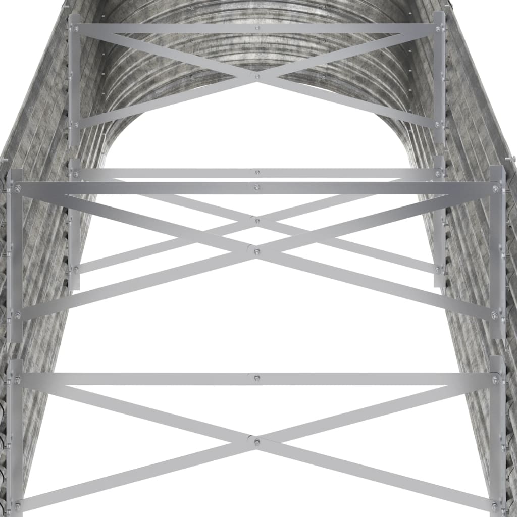 Hochbeet Verzinkter Stahl 224x80x68 cm Silbern