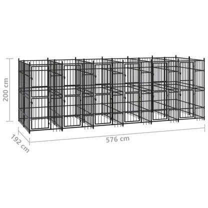 Outdoor-Hundezwinger Stahl 11,06 m²