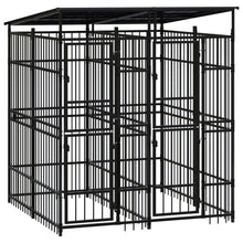 Outdoor-Hundezwinger mit Dach Stahl 3,69 m²