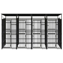 Outdoor-Hundezwinger mit Dach Stahl 7,37 m²