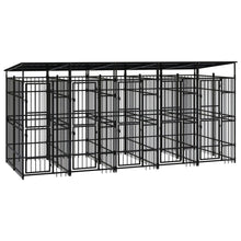 Outdoor-Hundezwinger mit Dach Stahl 9,22 m²