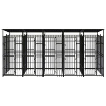 Outdoor-Hundezwinger mit Dach Stahl 9,22 m²