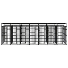 Outdoor-Hundezwinger mit Dach Stahl 12,9 m²