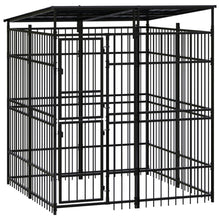 Outdoor-Hundezwinger mit Dach Stahl 3,69 m²