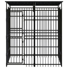 Outdoor-Hundezwinger mit Dach Stahl 3,69 m²