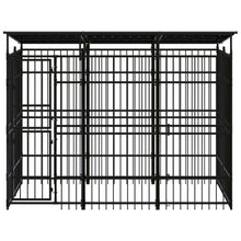 Outdoor-Hundezwinger mit Dach Stahl 5,53 m²