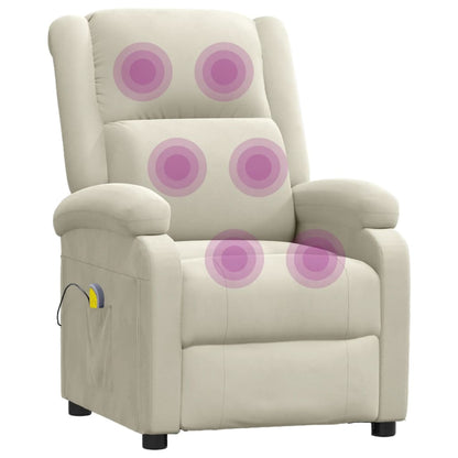 Massagesessel Creme Samt