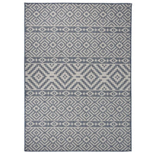 Outdoor-Teppich Flachgewebe 200x280 cm Blau Gestreift
