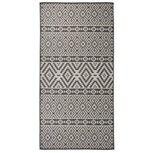 Outdoor-Teppich Flachgewebe 100x200 cm Schwarz Gestreift