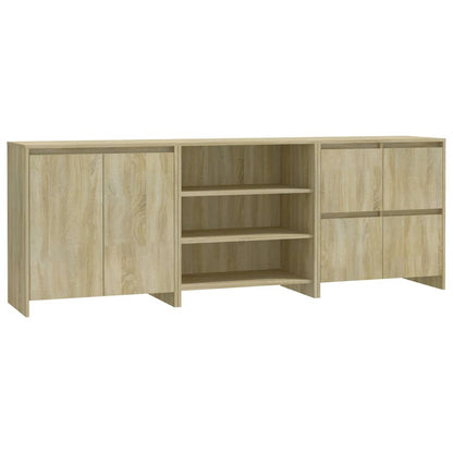 3-tlg. Sideboard Sonoma-Eiche Holzwerkstoff