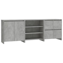 3-tlg. Sideboard Betongrau Holzwerkstoff