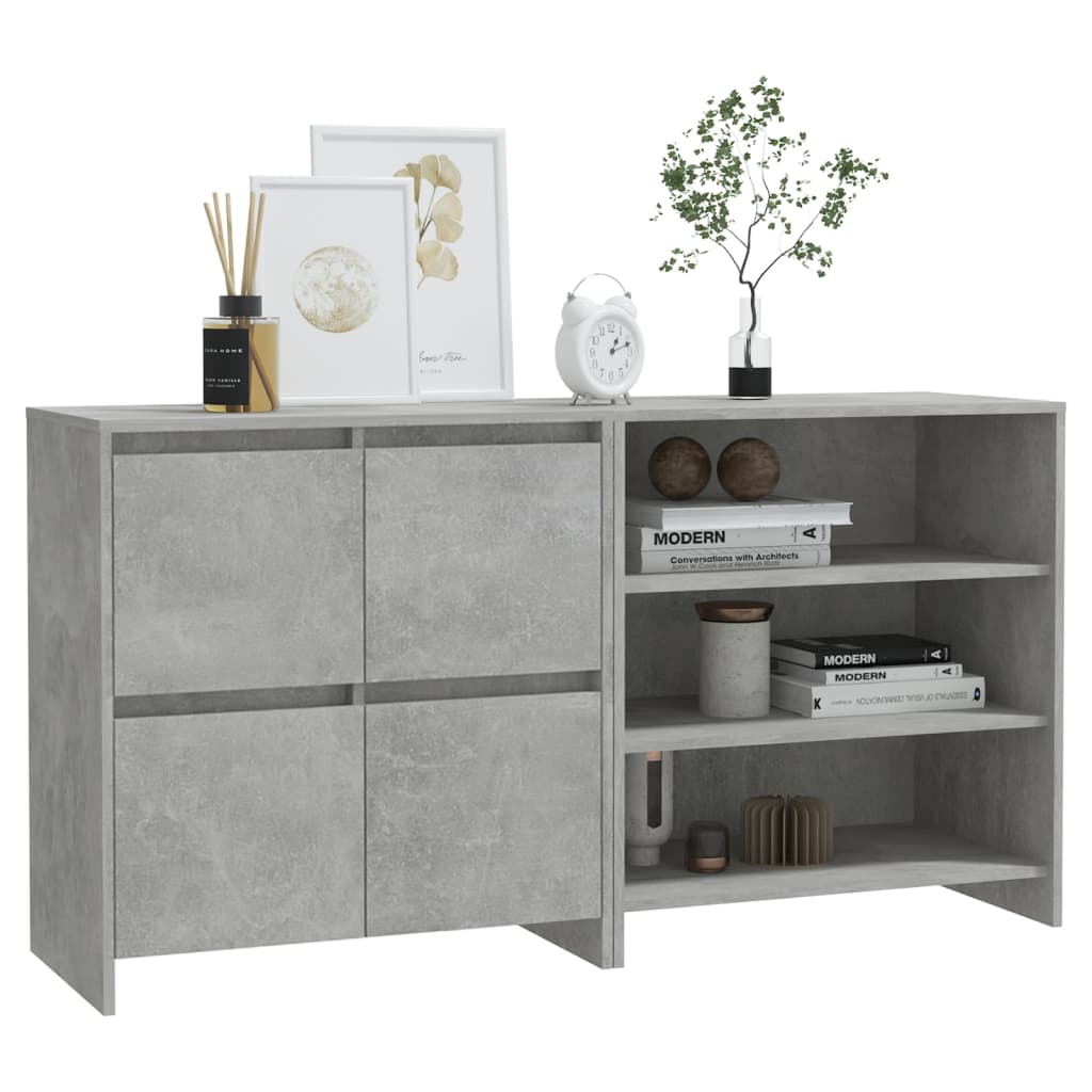2-tlg. Sideboard Betongrau Holzwerkstoff