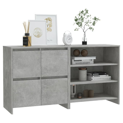 2-tlg. Sideboard Betongrau Holzwerkstoff