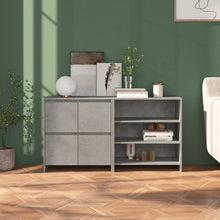 2-tlg. Sideboard Betongrau Holzwerkstoff