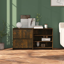 2-tlg. Sideboard Räuchereiche Holzwerkstoff