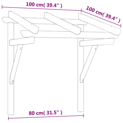 Türvordach 100x100x80 cm Massivholz Kiefer Imprägniert