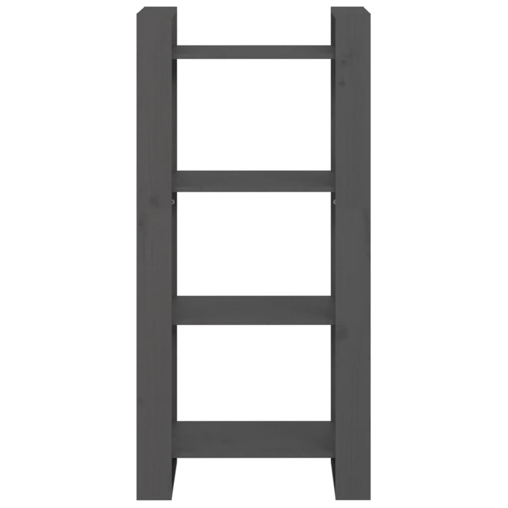 Bücherregal/Raumteiler Grau 60x35x125 cm Massivholz