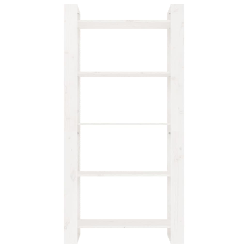 Bücherregal/Raumteiler Weiß 80x35x160 cm Massivholz