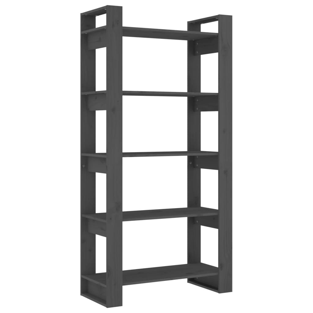 Bücherregal/Raumteiler Grau 80x35x160 cm Massivholz