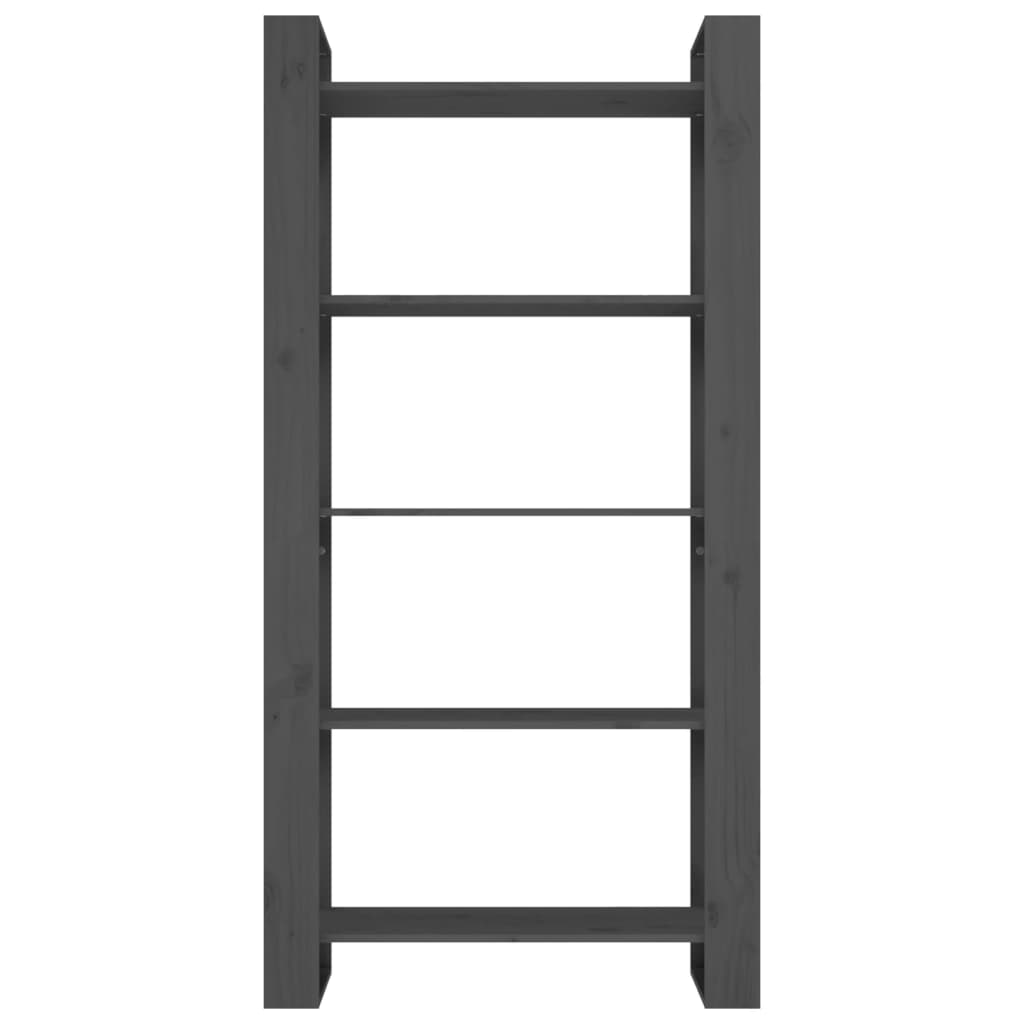 Bücherregal/Raumteiler Grau 80x35x160 cm Massivholz