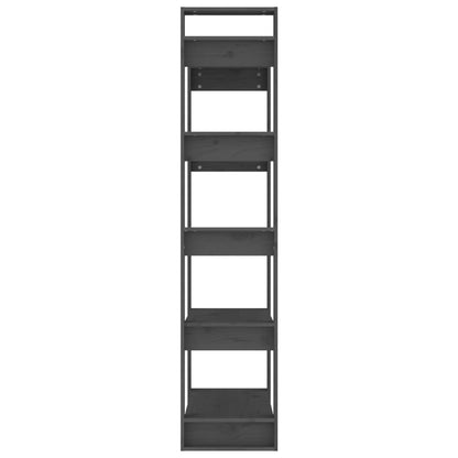 Bücherregal/Raumteiler Grau 80x35x160 cm Massivholz