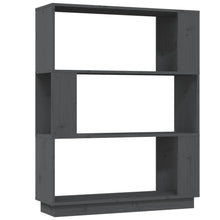 Bücherregal/Raumteiler Grau 80x25x101 cm Massivholz Kiefer