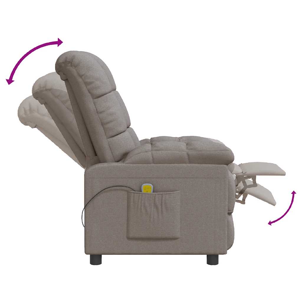 Massagesessel Taupe Stoff
