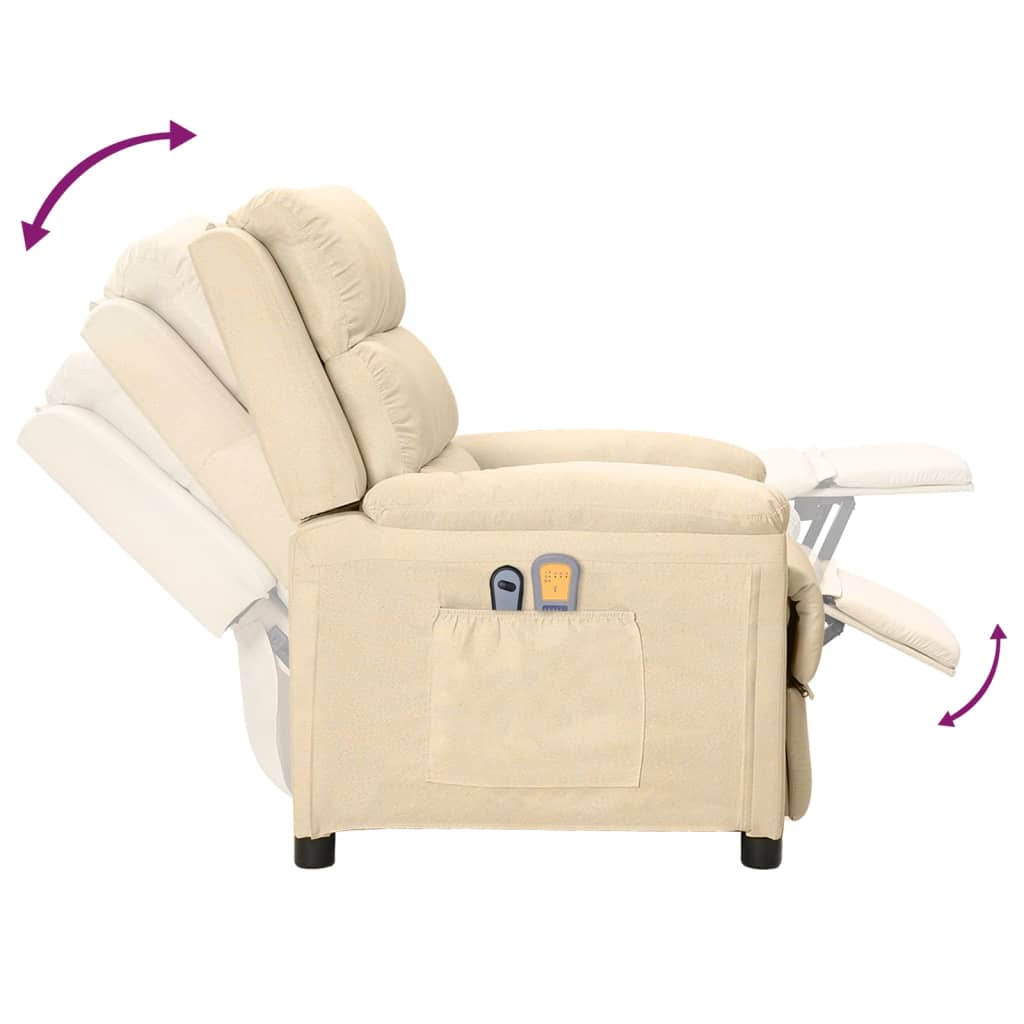 Massagesessel Elektrisch Creme Stoff