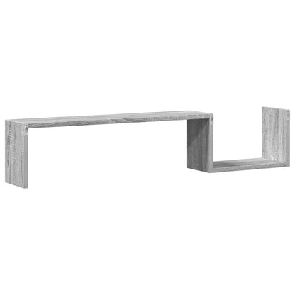 Wandregale 2 Stk. Grau Sonoma 100x15x20 cm Holzwerkstoff