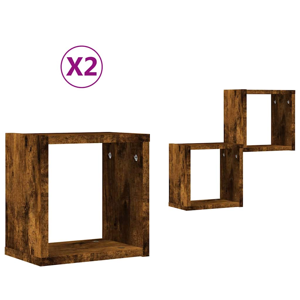 Wandregale 2 pcs Braun 26 x 15 x 26 cm Holzwerkstoff