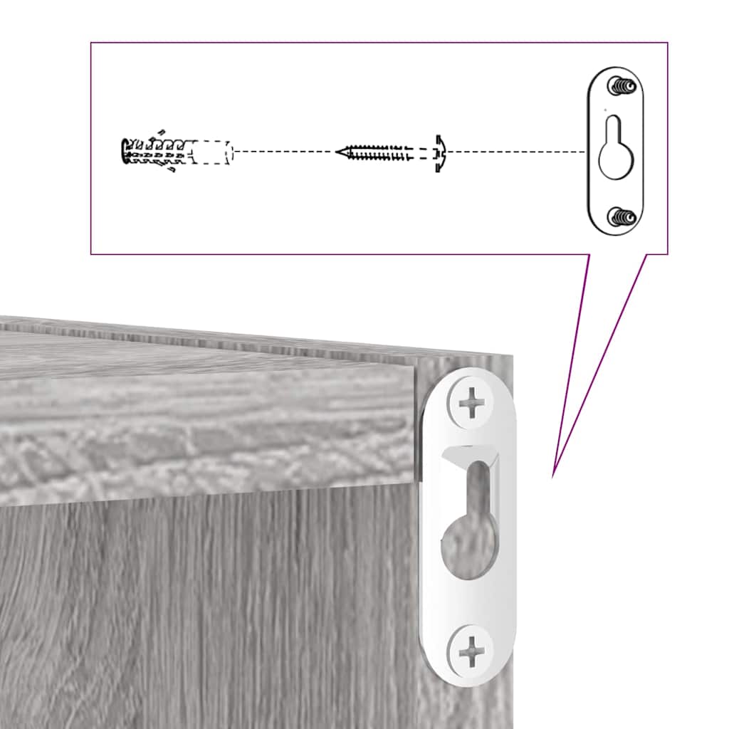 Wandregale 2 pcs Grau 26 x 15 x 26 cm Holzwerkstoff