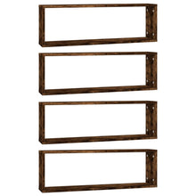 Wandregale 4 Stk. Räuchereiche 80x15x26,5 cm Holzwerkstoff