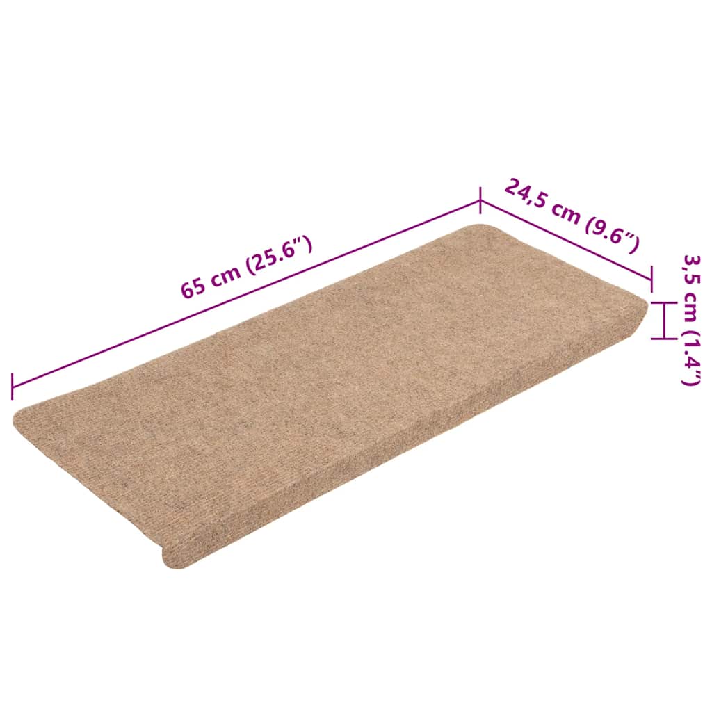 Stufenmatten Selbstklebend 15 Stk. 65x24,5x3,5 cm Beige