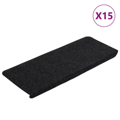 Stufenmatten Selbstklebend 15 Stk. 65x24,5x3,5 cm Schwarz