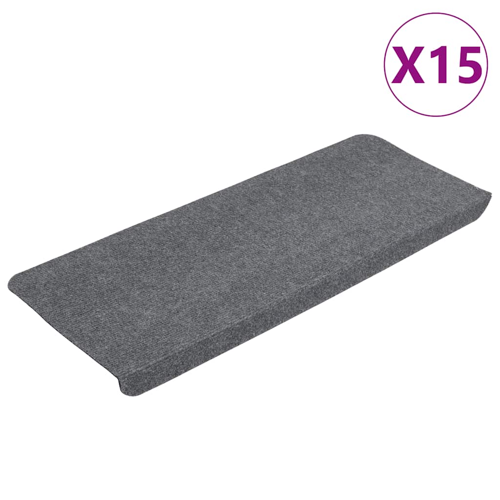 Stufenmatten Selbstklebend 15 Stk. 65x24,5x3,5 cm Grau