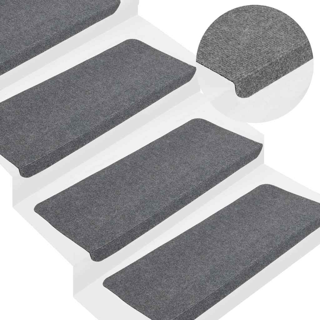 Stufenmatten Selbstklebend 15 Stk. 65x24,5x3,5 cm Grau