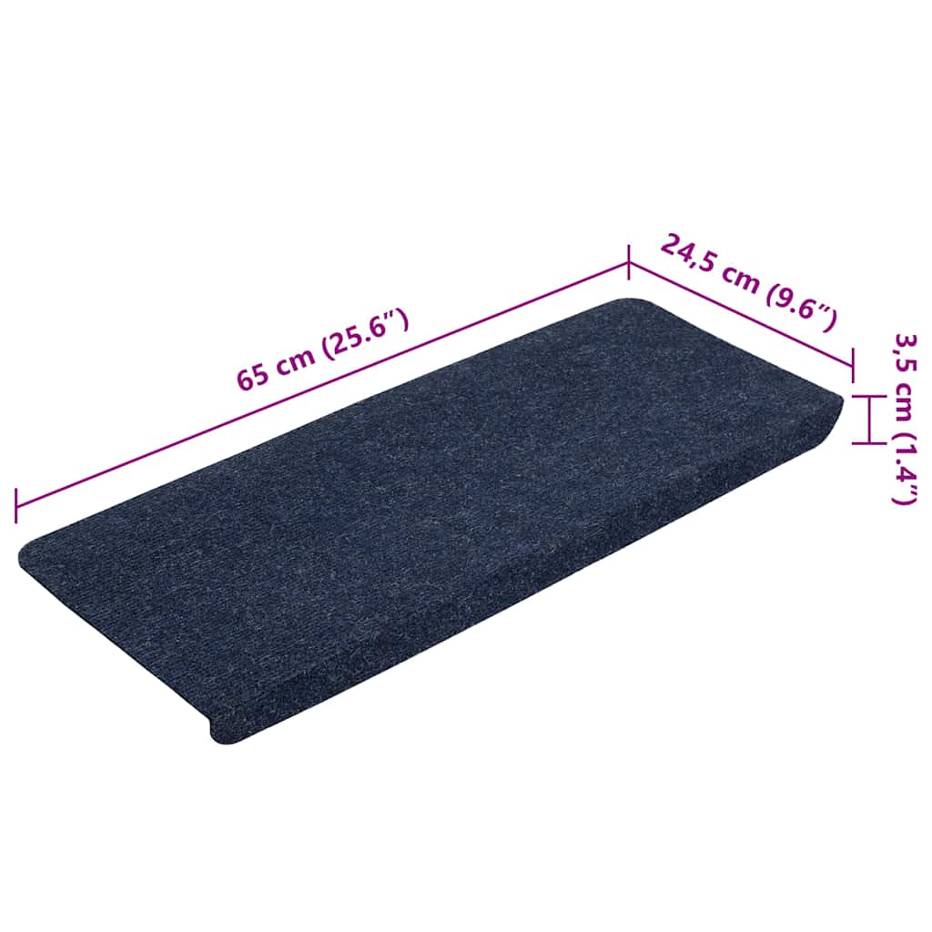 Stufenmatten Selbstklebend 15 Stk. 65x24,5x3,5 cm Blau