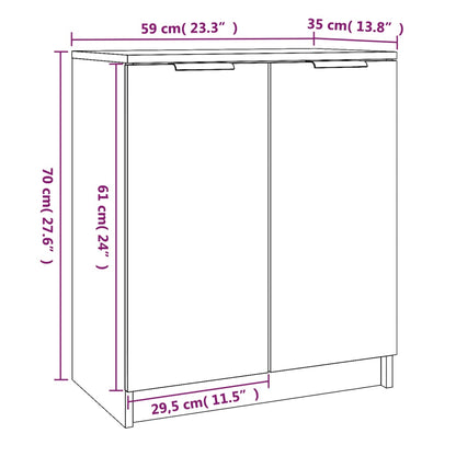 Schuhschrank Räuchereiche 59x35x70 cm Holzwerkstoff