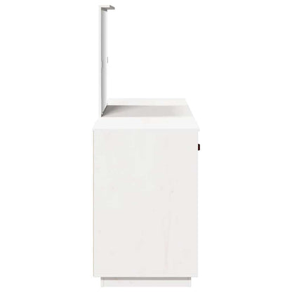 Schminktisch mit Spiegel Weiß Massivholz Kiefer