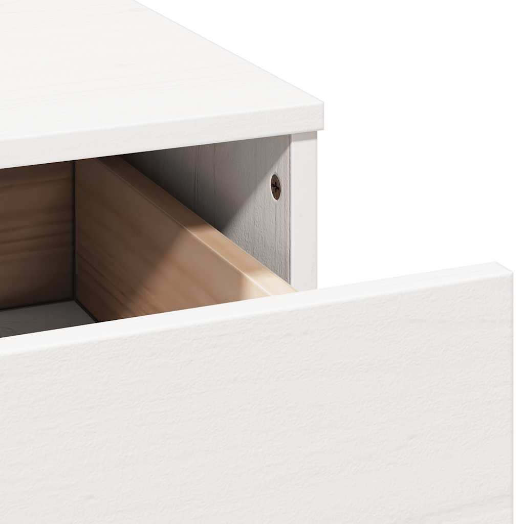 Schminktisch mit Spiegel Weiß Massivholz Kiefer