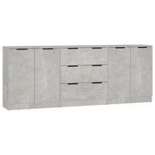 3-tlg. Sideboard-Set Betongrau Holzwerkstoff