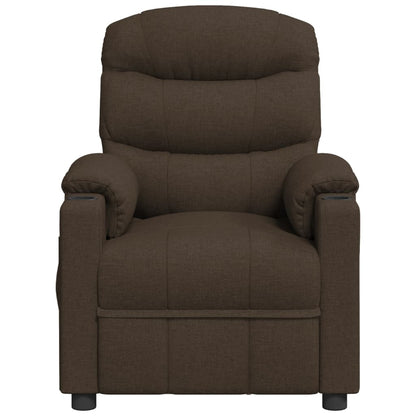 Massagesessel Dunkelbraun Stoff