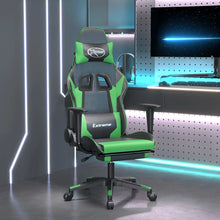 Gaming-Stuhl mit Massage & Fußstütze Schwarz & Grün Kunstleder