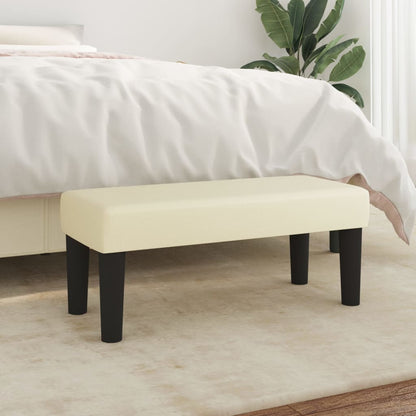 Sitzbank Creme 70x30x30 cm Kunstleder