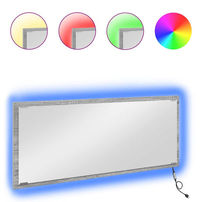 Spiegel Wandmontiert Grau Sonoma 90 x 8.5 x 37 cm Holzwerkstoff