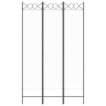 3-tlg. Paravent Weiß 120x200 cm Stoff